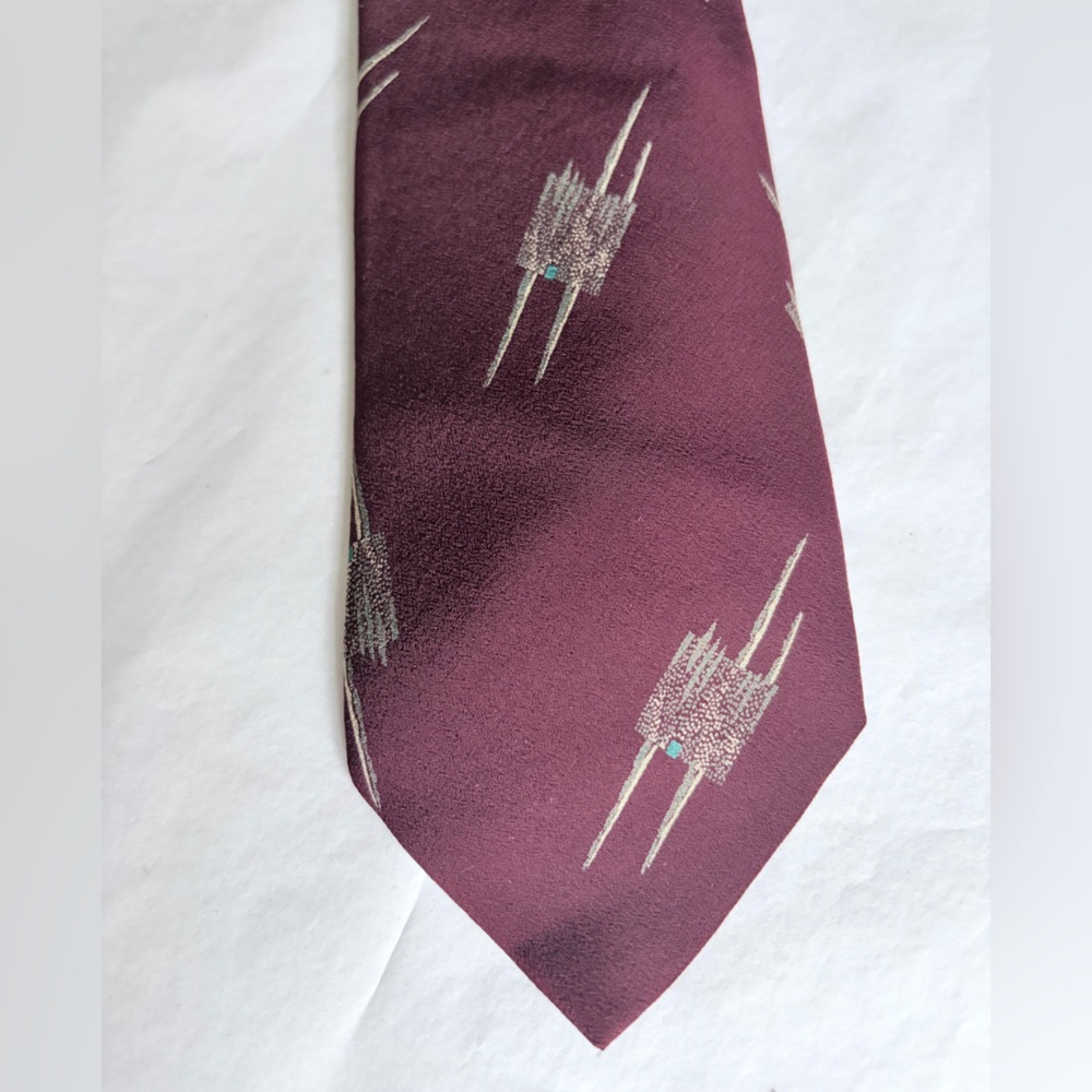 Giorgio Armani, vintage abstract, burgundy men’s silk tie